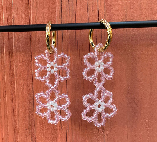 FLOWR oorbel - Crystal pink