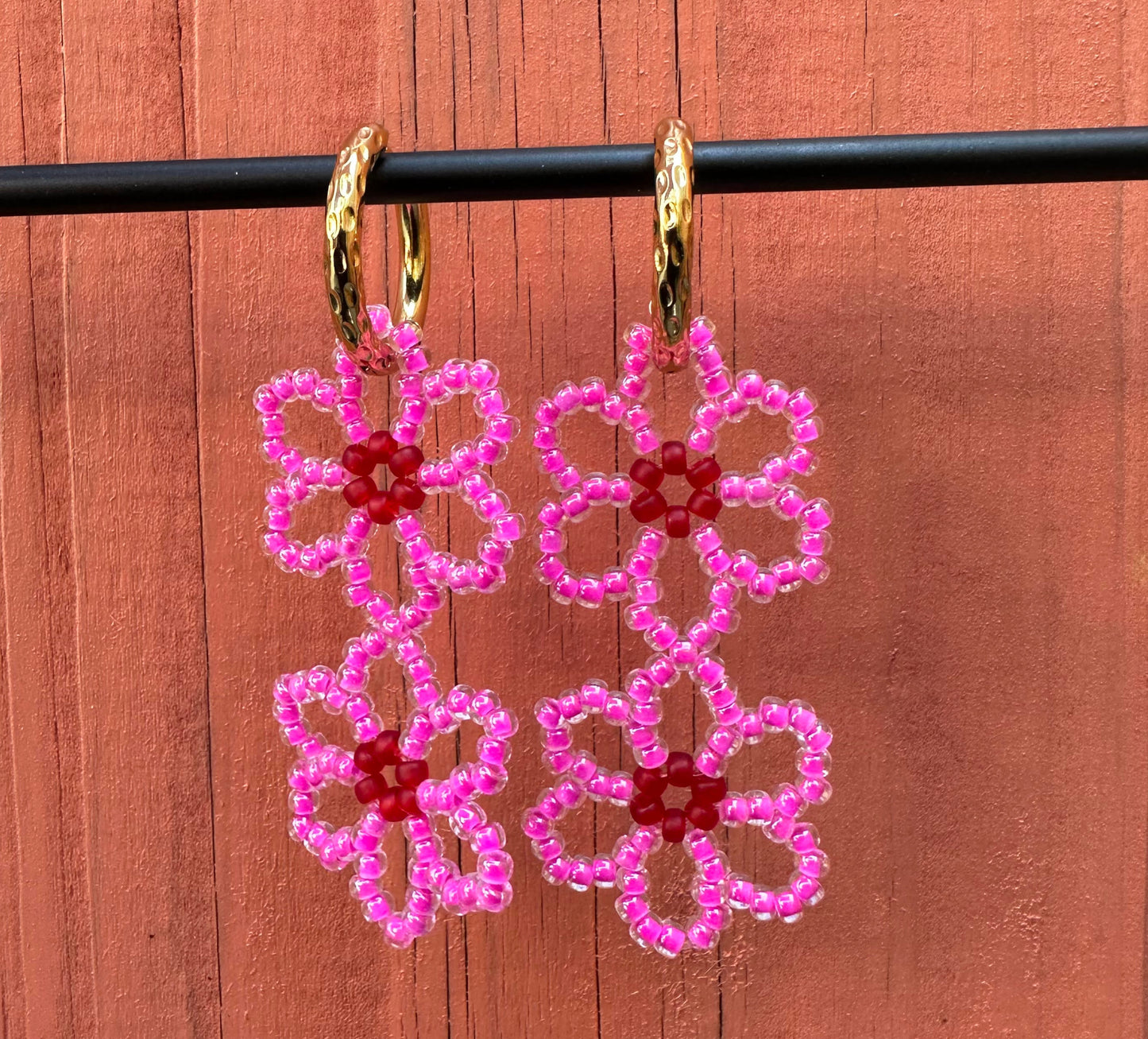 FLOWR oorbel - Pink Red Cosmo